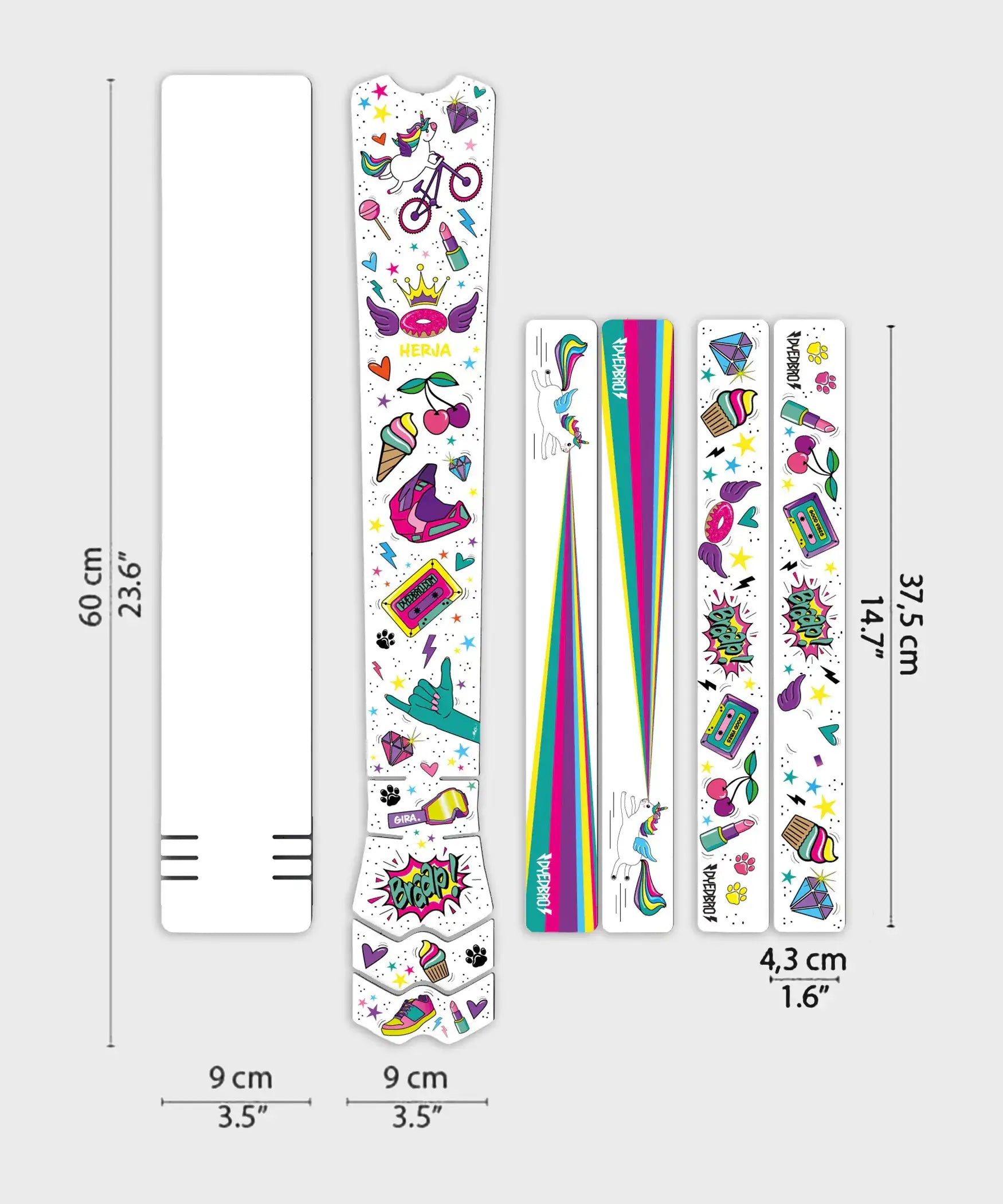 DYEDBRO MTB Frame Protection Unicorn Glitter