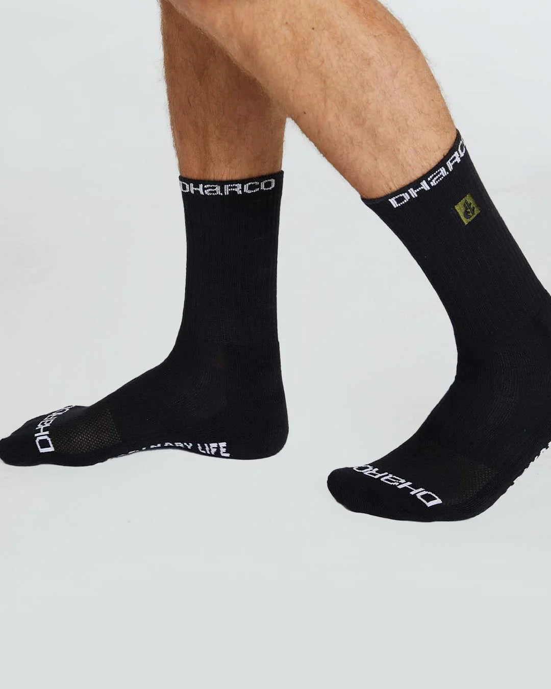 Wearing Dharco Crew Socks Black