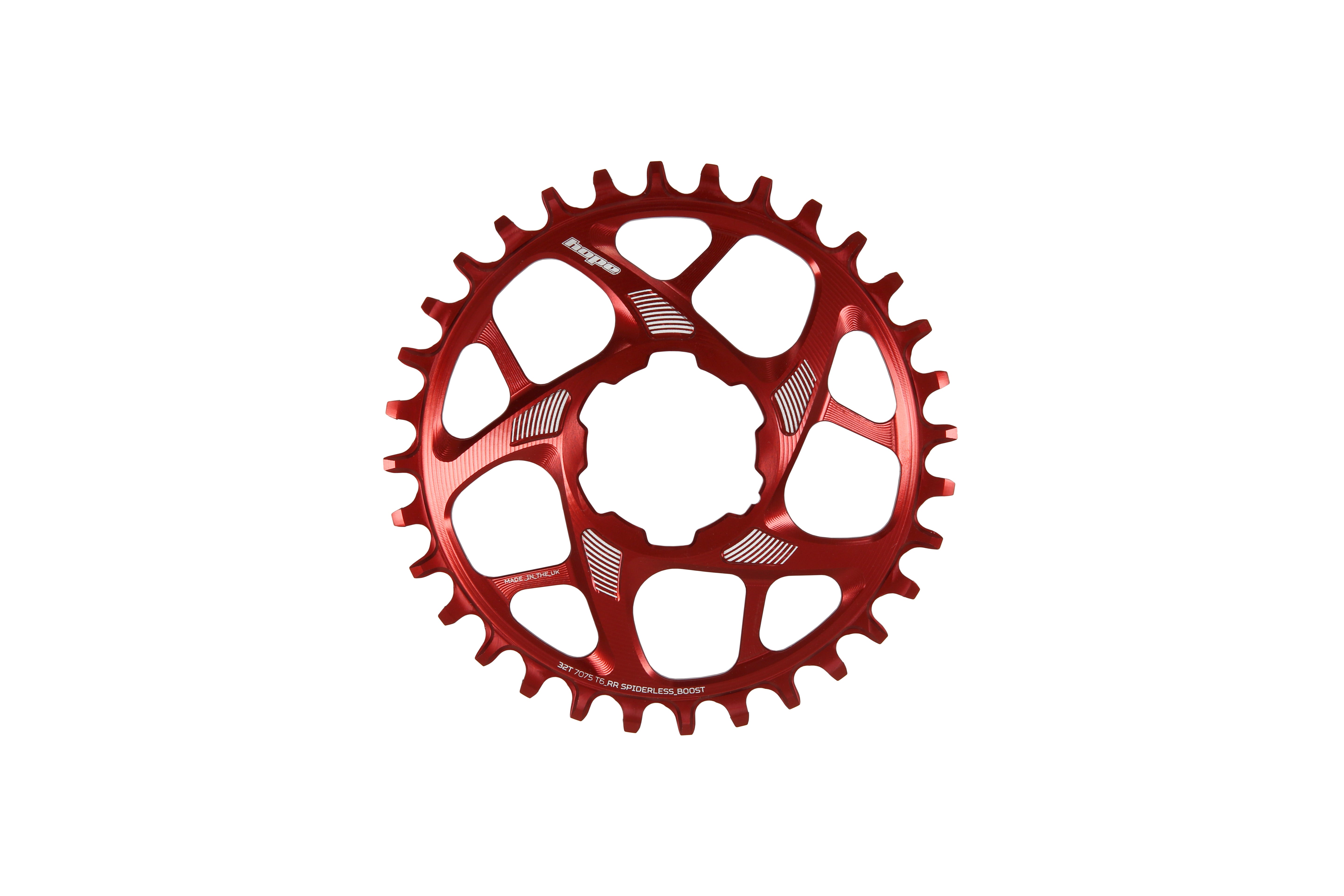 Hope spiderless r22 chainring in red