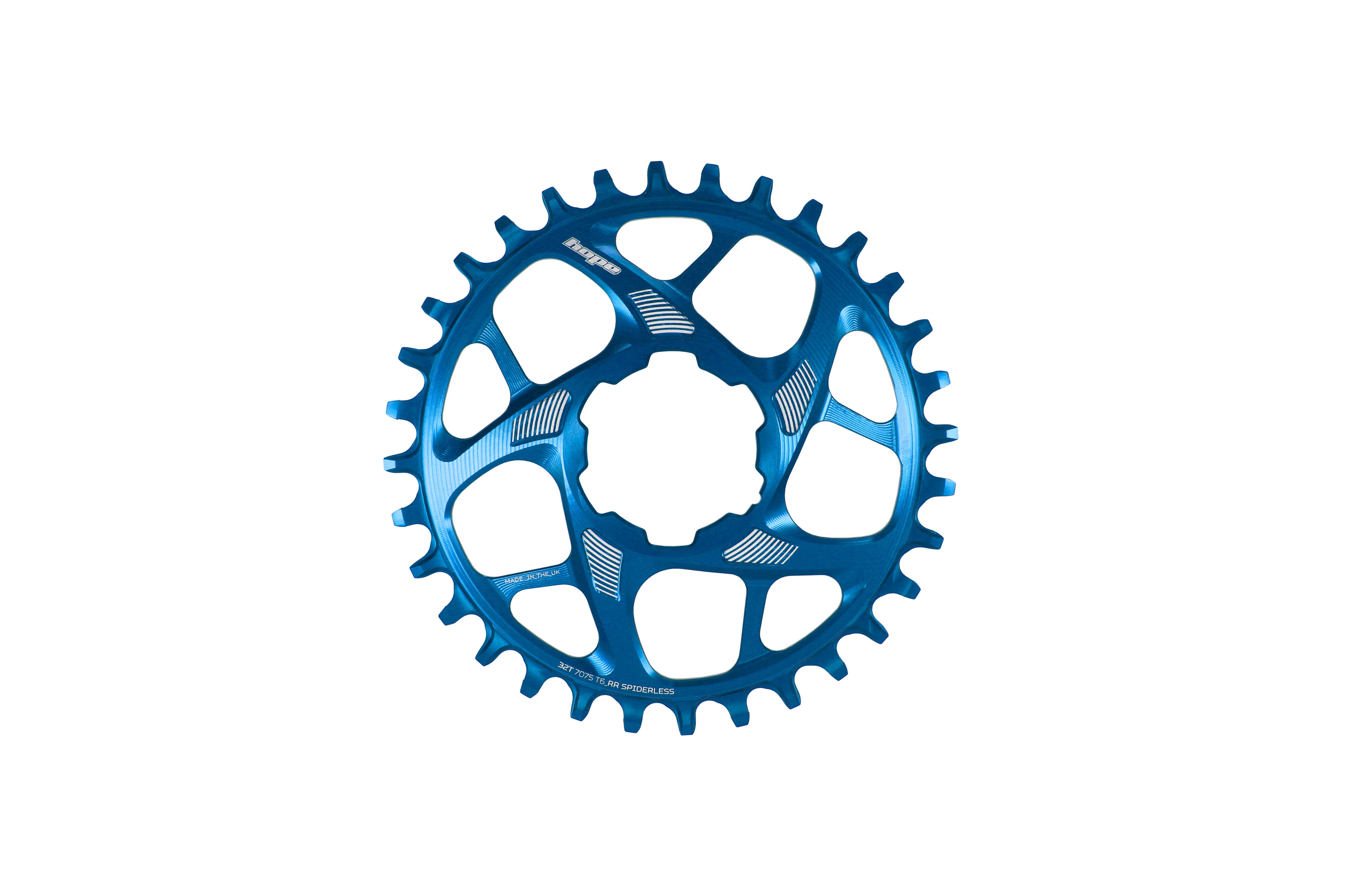 Hope r22 spiderless non boost chainring blue