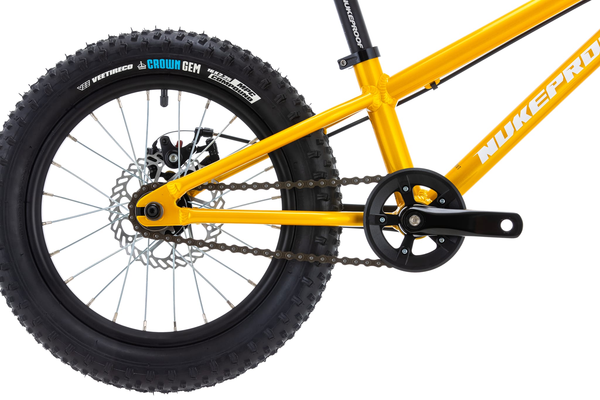 Nukeproof Cub Scout 16" Yellow Drivetrain
