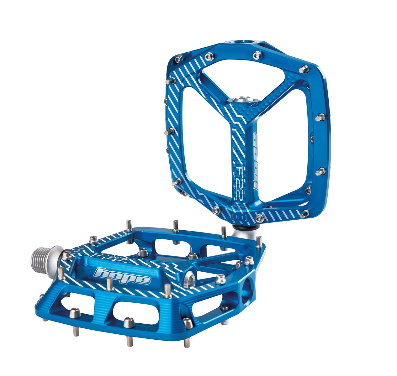 Hope F22 flat pedals blue