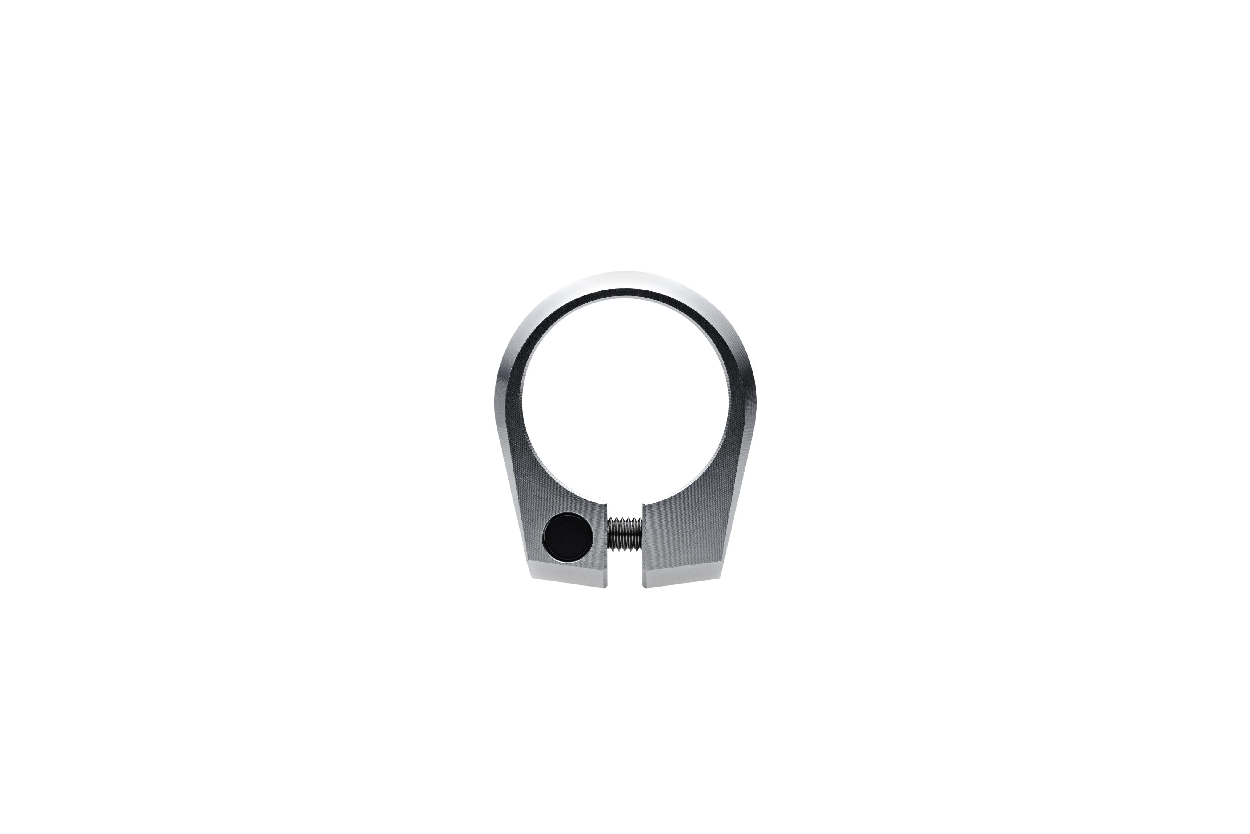 Top view of Title seat post clamp silver