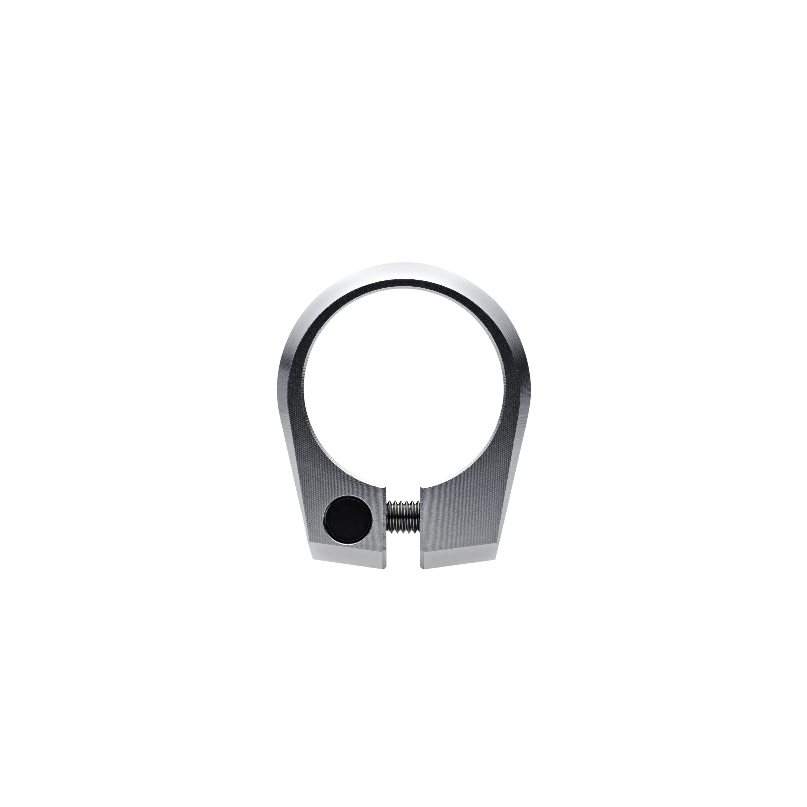 Top view of Title seat post clamp silver