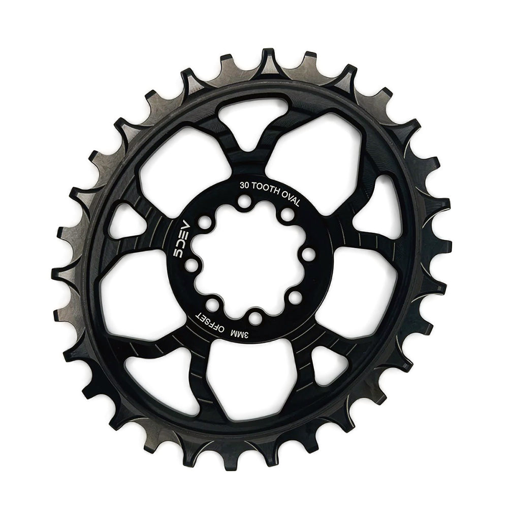 5DEV 30T 8 Bolt 12% Oval Chainrings black