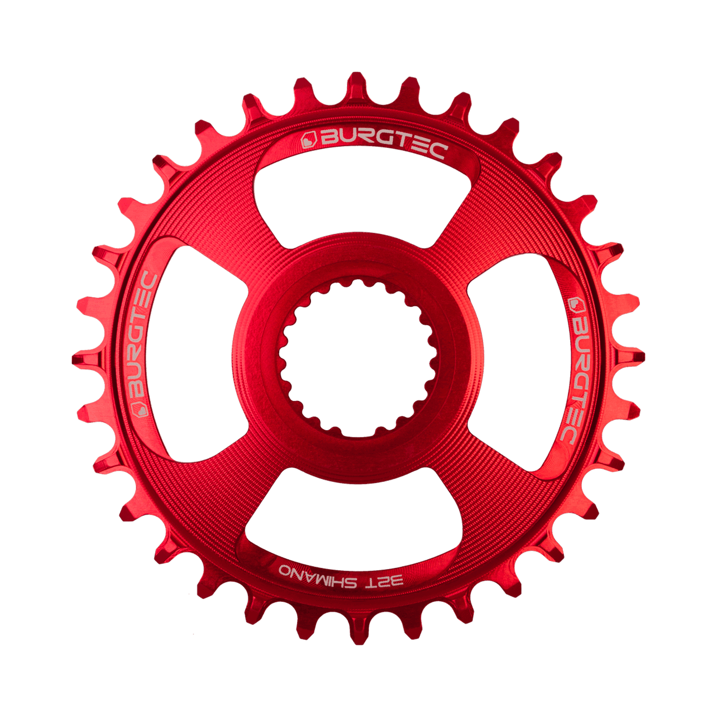 burgtec shimano direct mount thick thin chainring race red