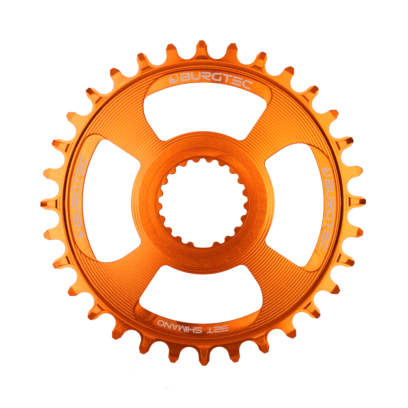 Burgtec Shimano Direct Mount Thick Thin Chainring Iron Bro orange