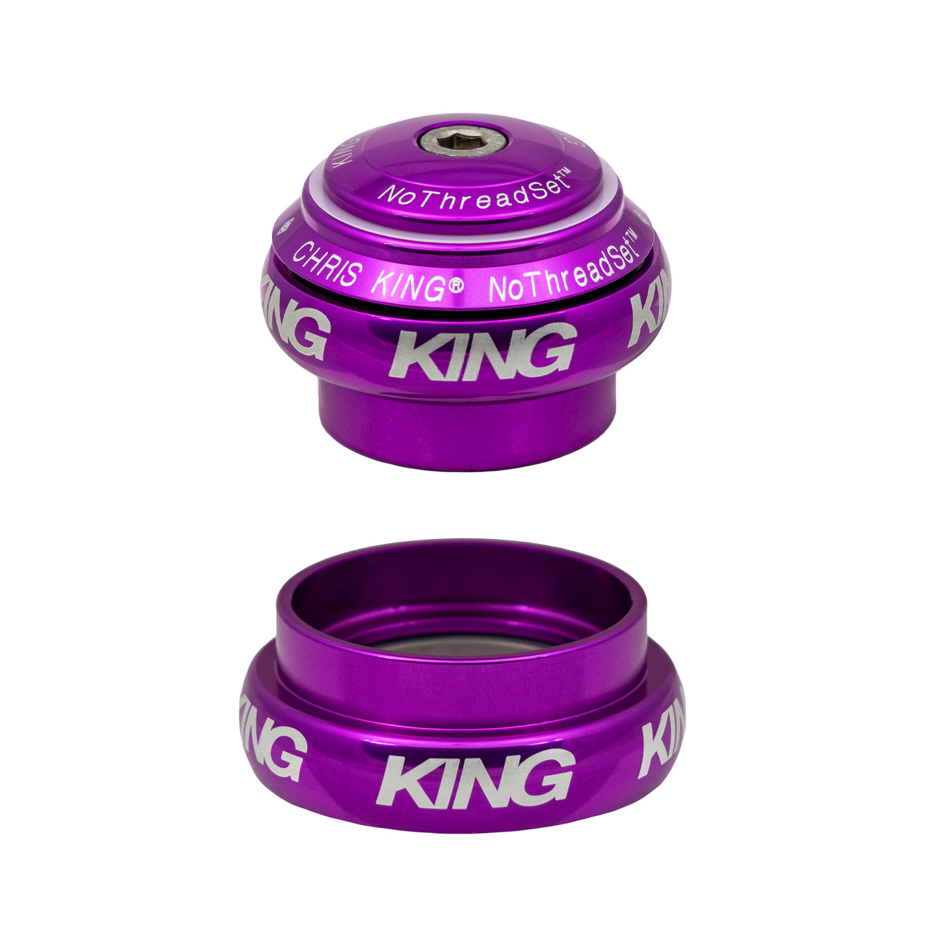 Chris King tapered nothreadset headset in 3D violet