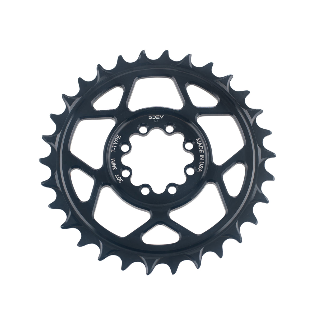 5DEV 12 Speed Aluminum Chainrings Black