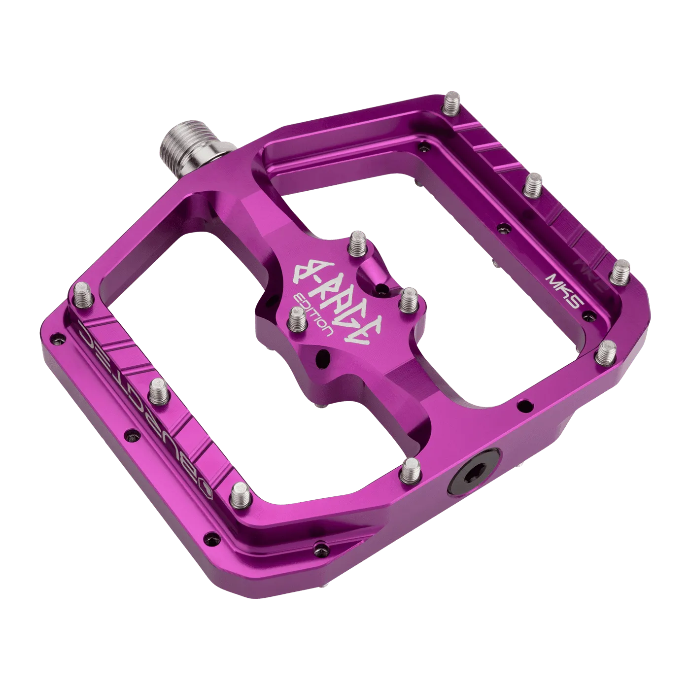 Burgtec Brage flat pedals purple