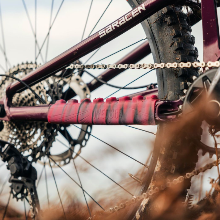 DYEDBRO SHUSH Chainstay Protector Pink On Bike