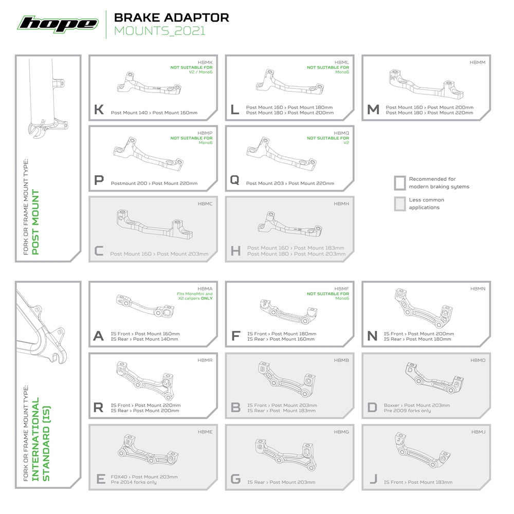 Hope Brake Mount Adapters