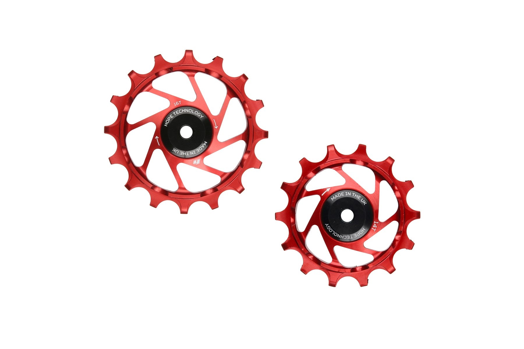 Hope 16/14T Jockey Wheels Pair Red