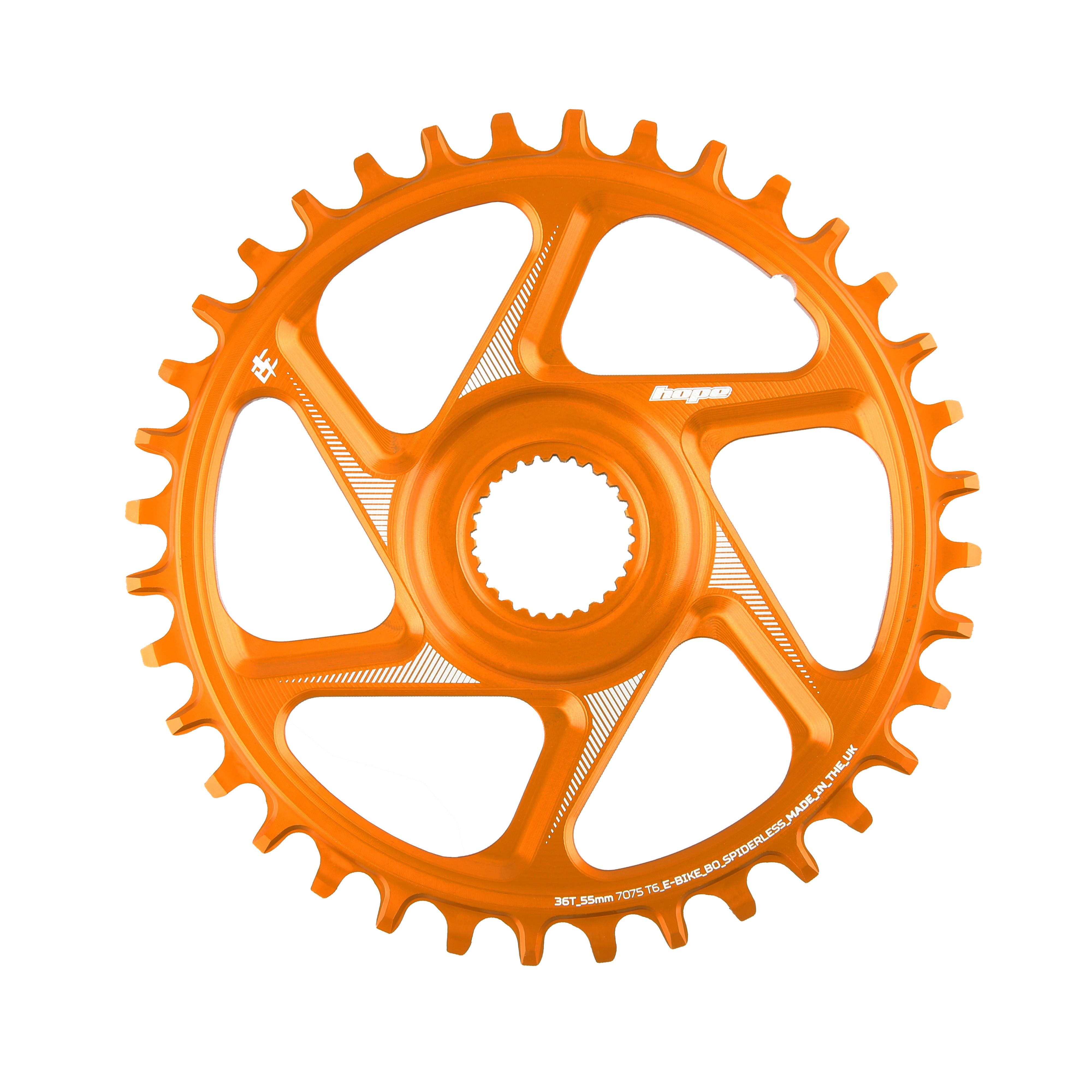 Hope R22 E-bike Bosch chainring orange 52mm chainline