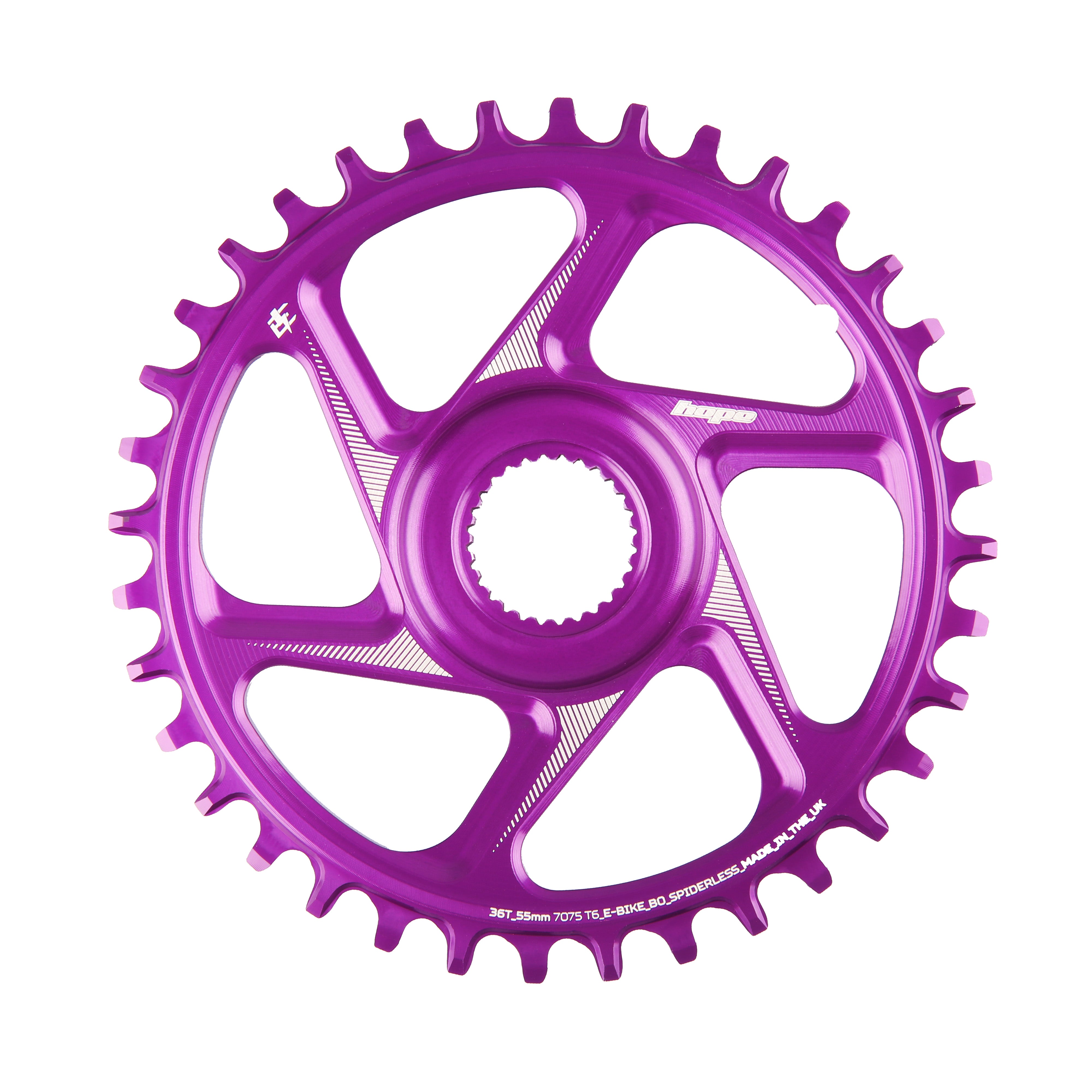 Hope R22 E-bike Bosch chainring purple 52mm chainline