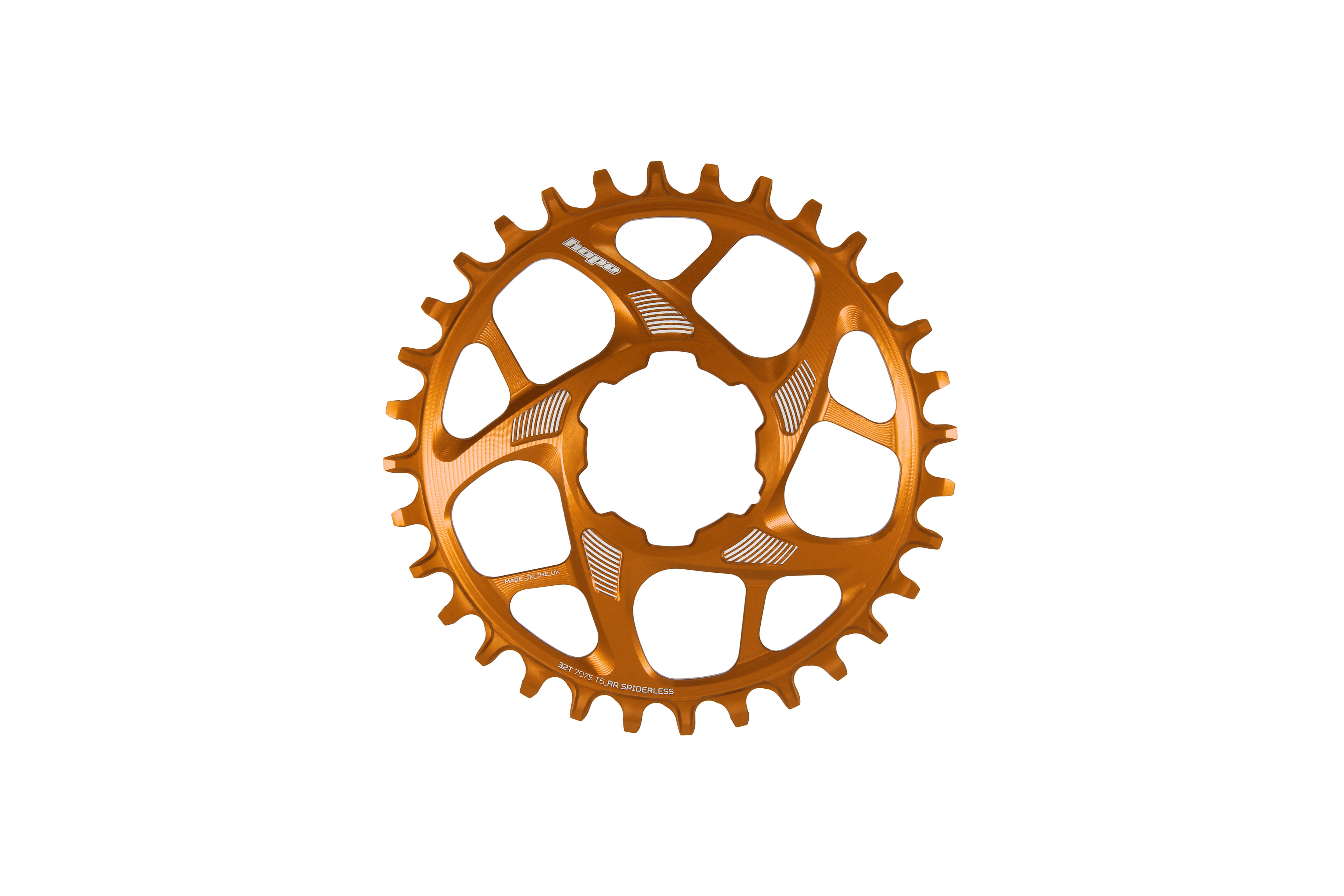 Hope r22 spiderless non boost chainring orange