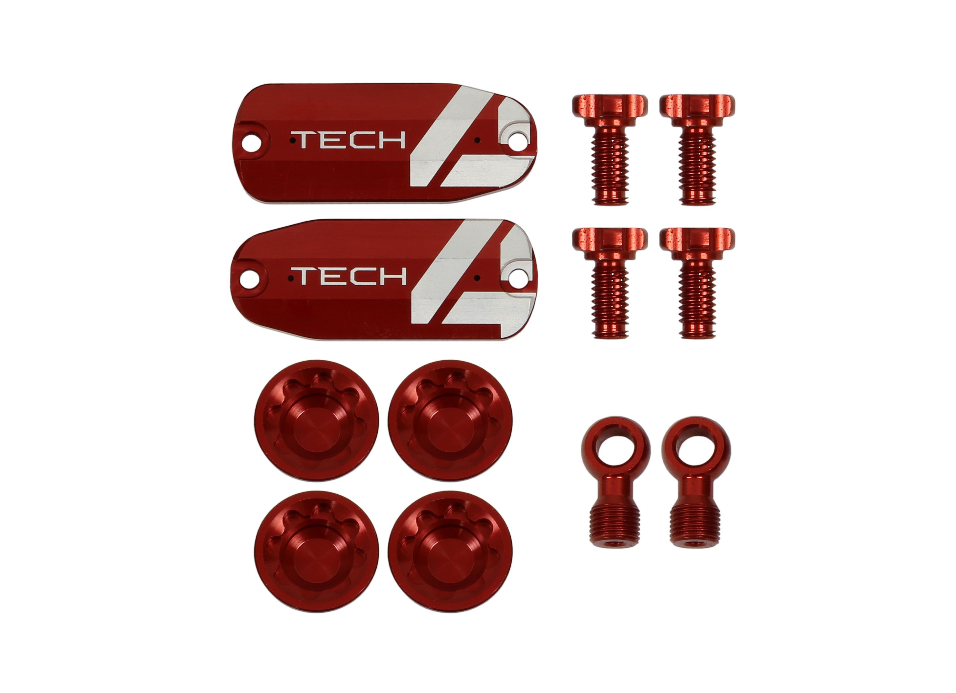 Hope tech 4 E4 coloured cap kit red