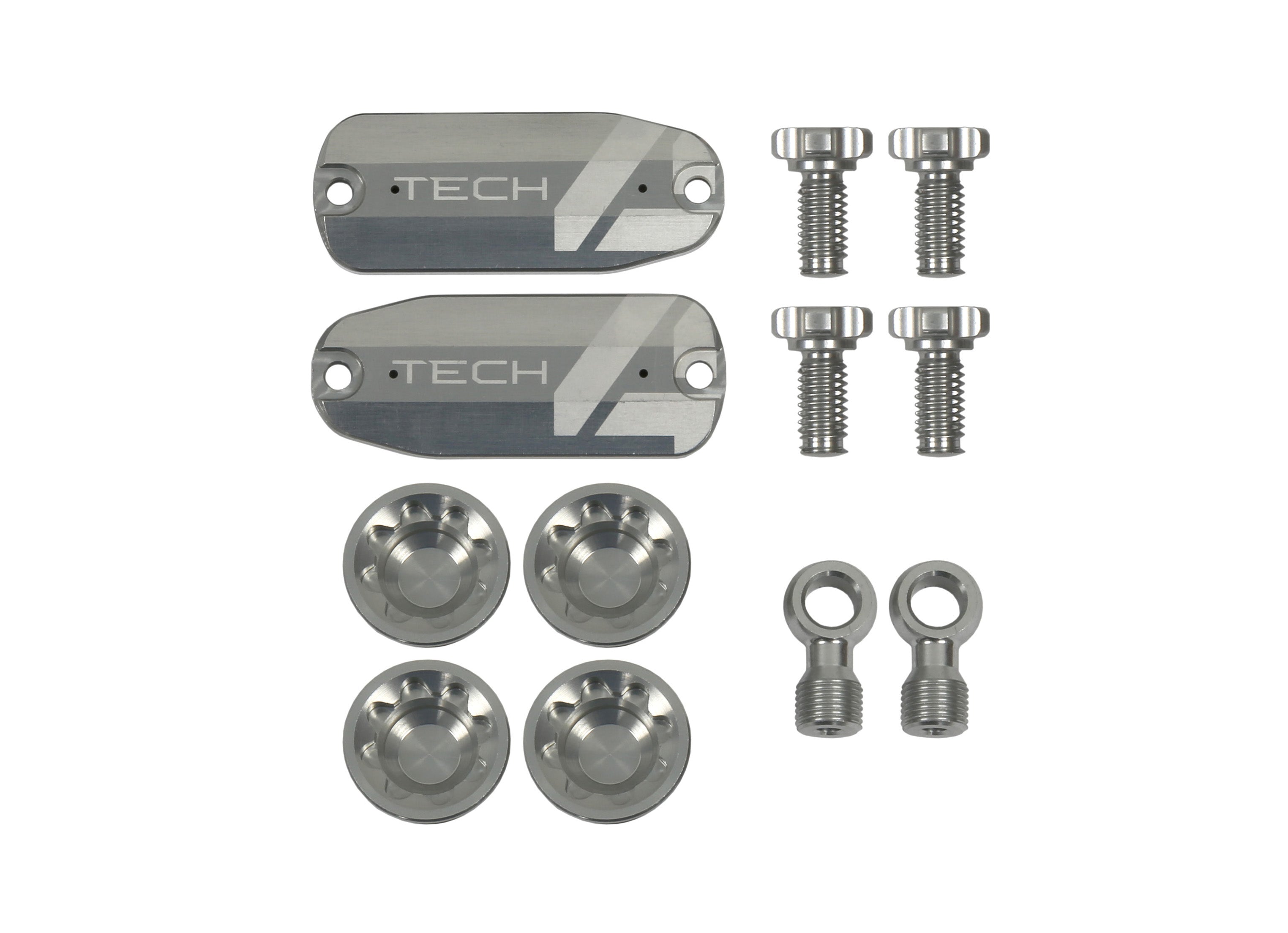 Hope tech 4 E4 coloured cap kit silver