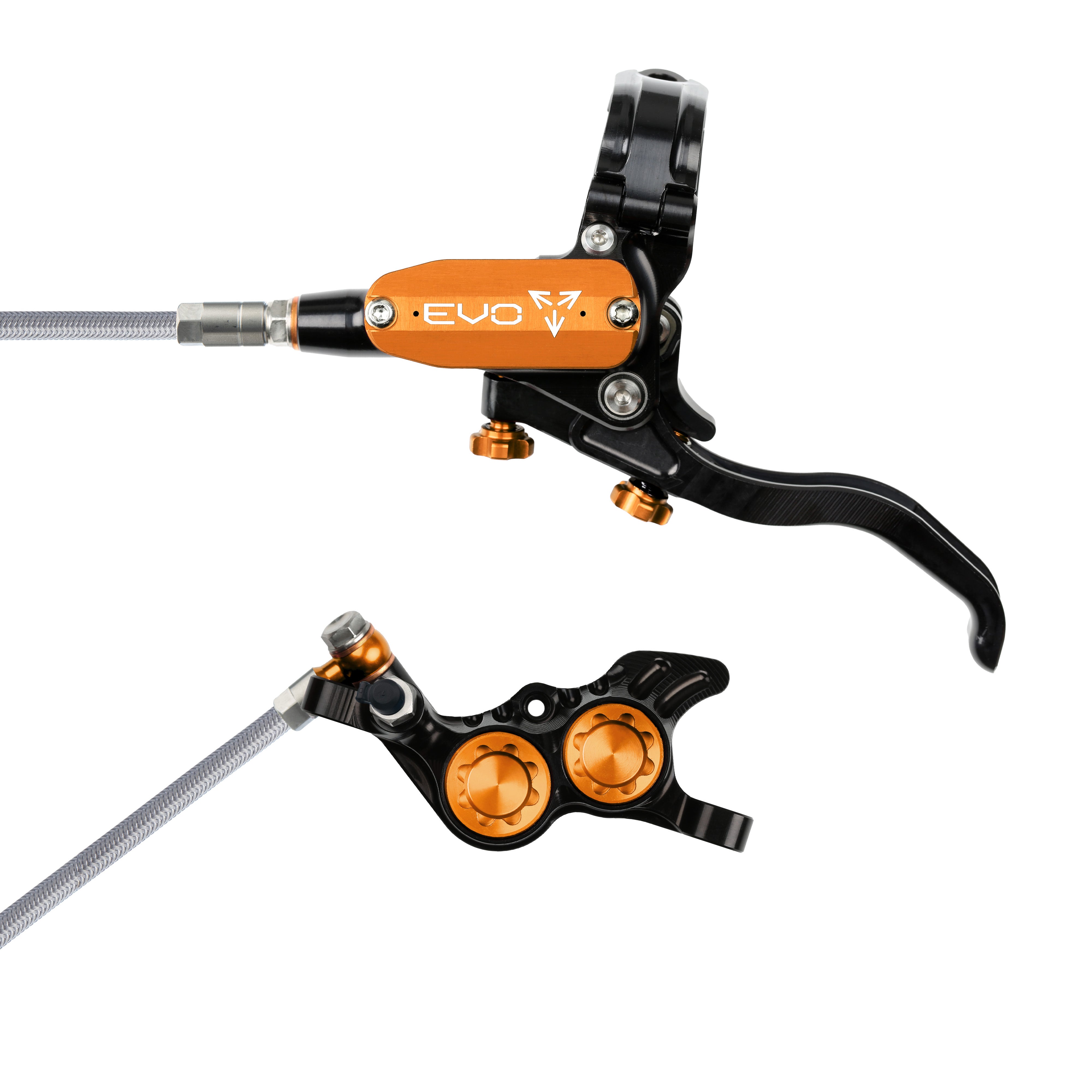 Hope Tech 4 Evo GR4 Black Orange Braided Hose