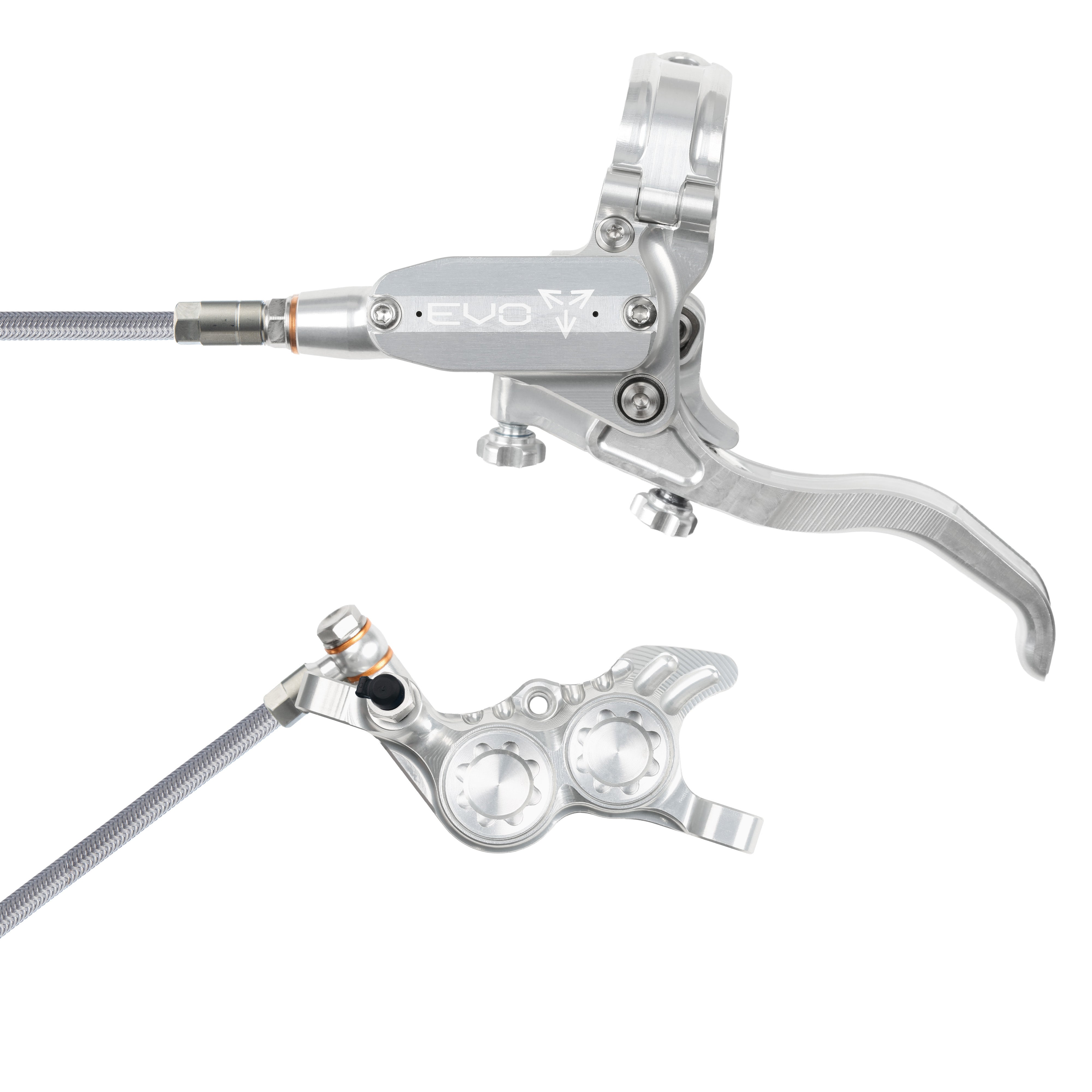 Hope Tech 4 Evo GR4 Silver Silver Braided Hose