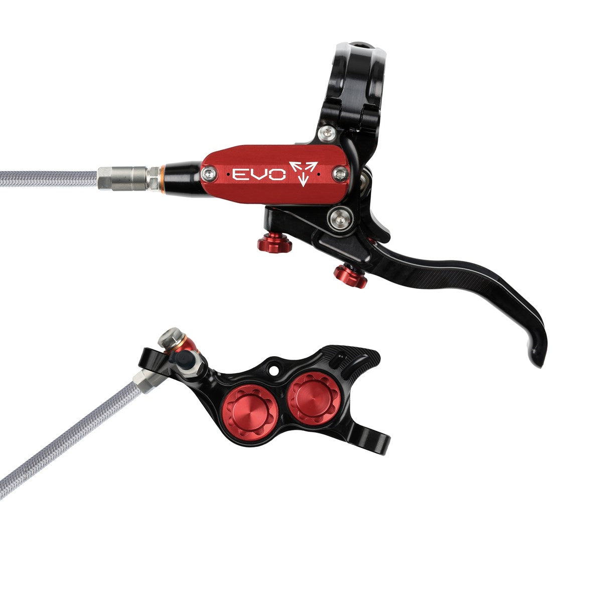 Hope Tech 4 Evo TR4  Black Red Braided Hose No Rotor