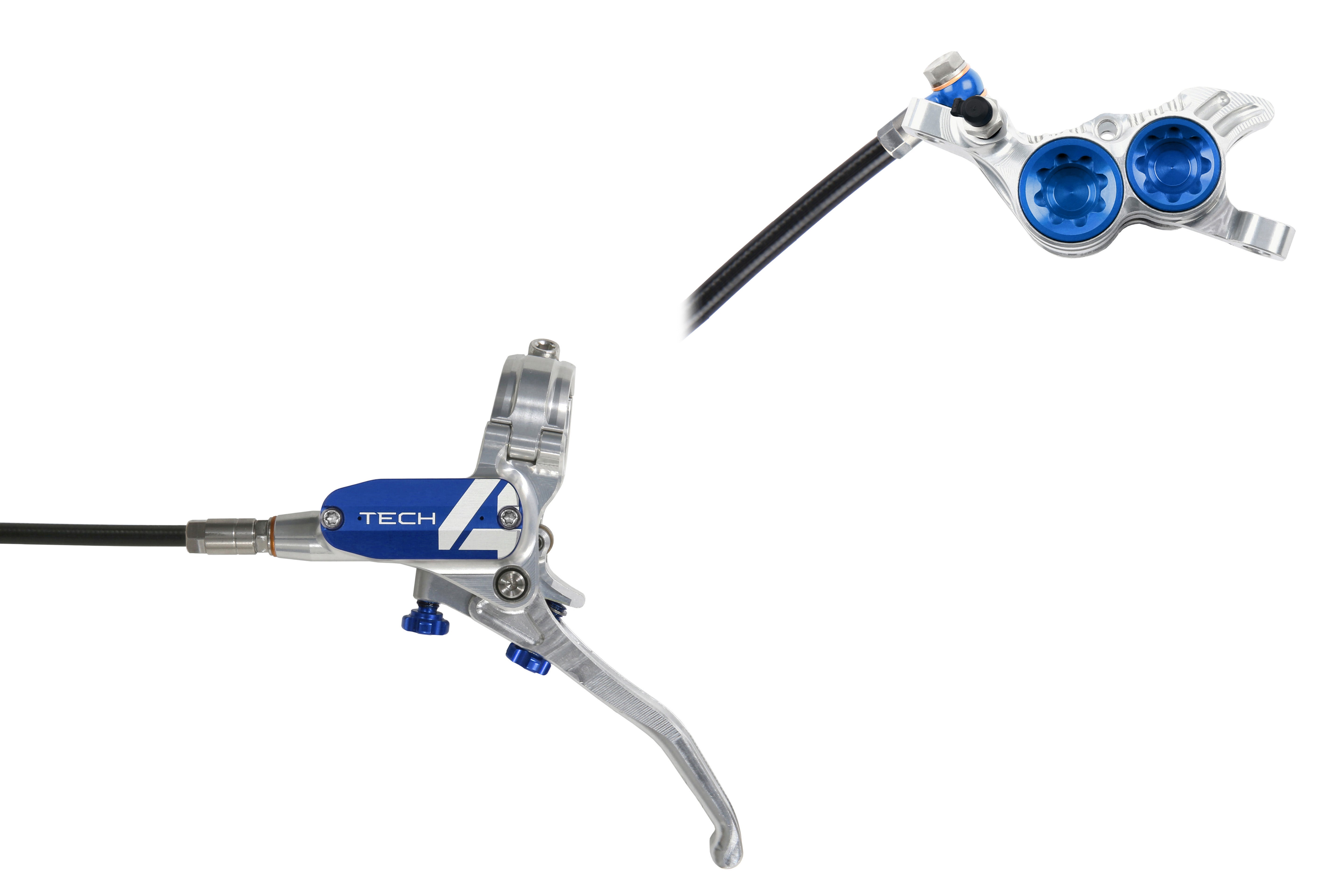 Hope tech 4 v4 brake in silver and blue