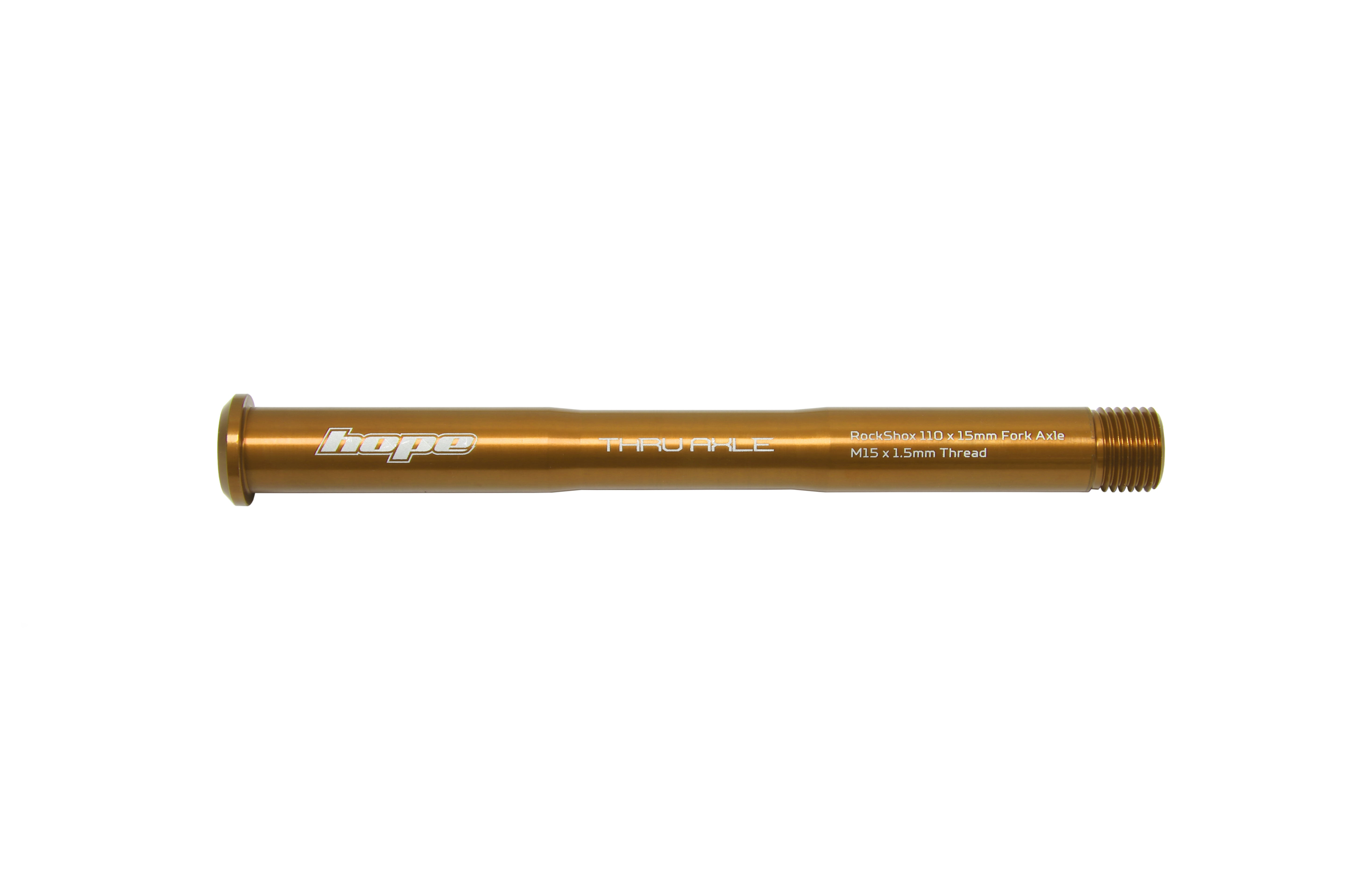 Hope thru axle for rockshox forks in bronze