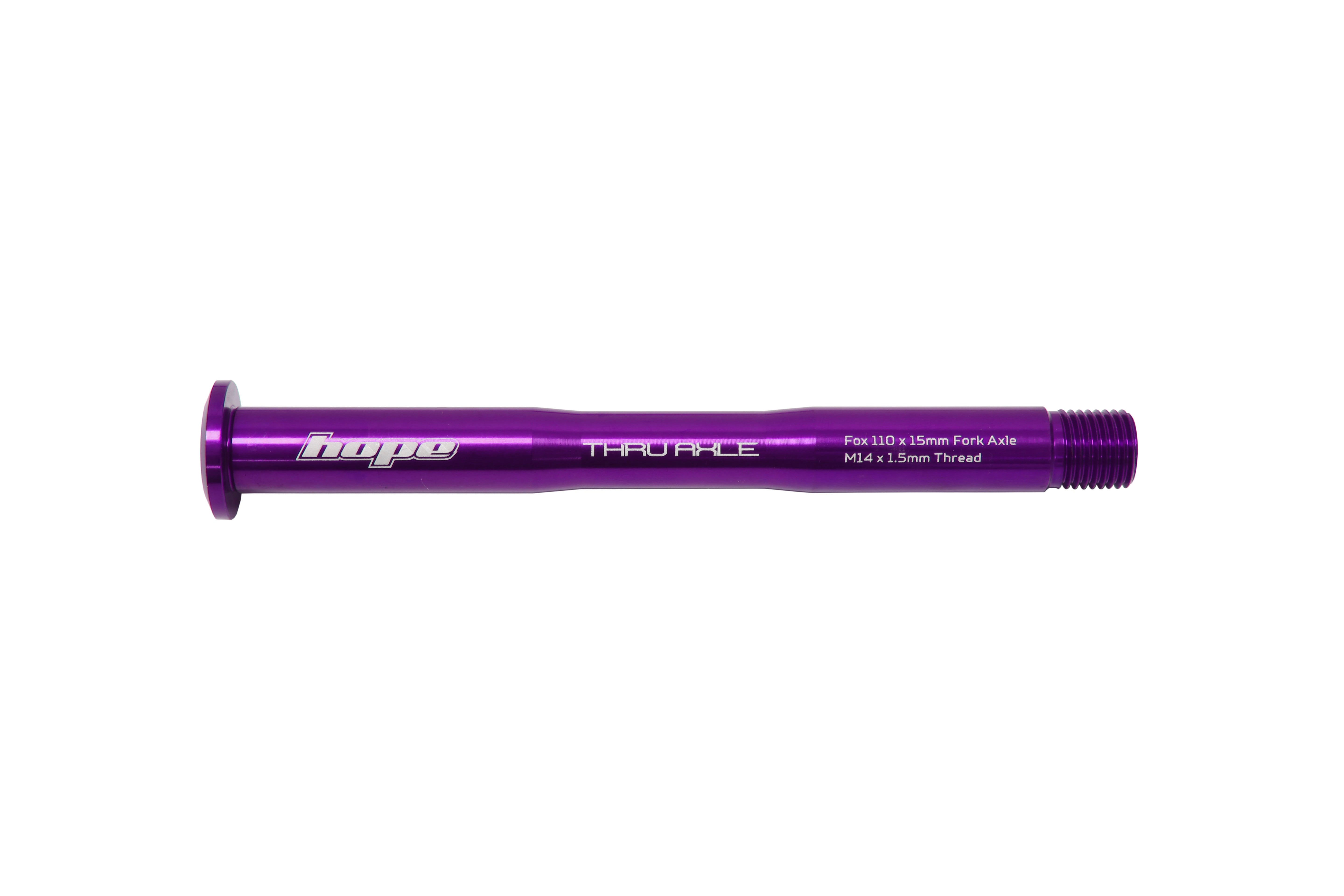 Hope thru axle for fox forks in purple