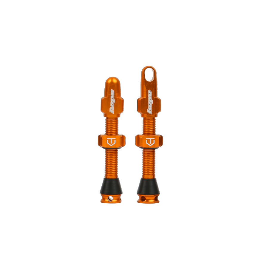 hope tubeless valves in orange