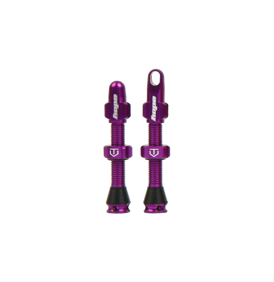 hope tubeless valves in purple