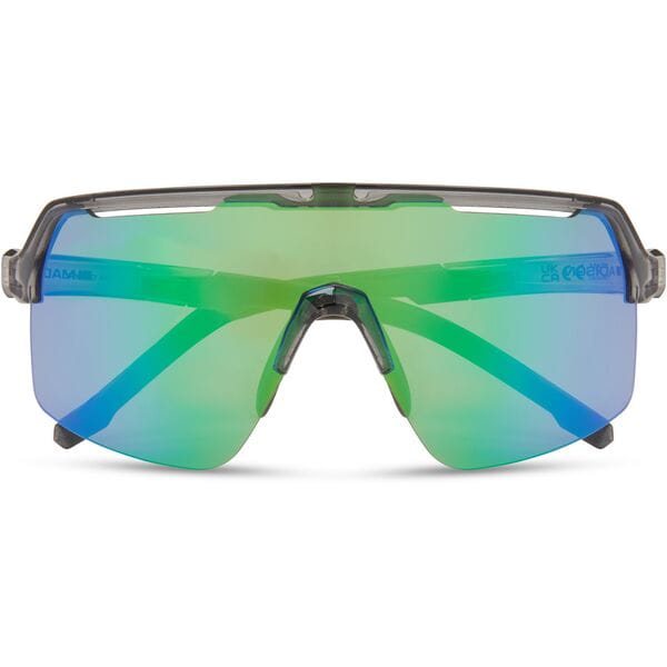 Madison Crypto Air Crystal Smoke Sunglasses Green Mirror Lens Arms Closed