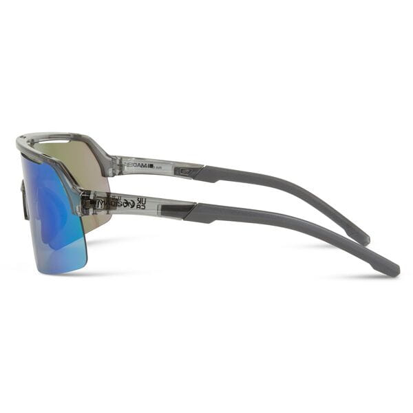 Madison Crypto Air Crystal Smoke Sunglasses Green Mirror Lens Side