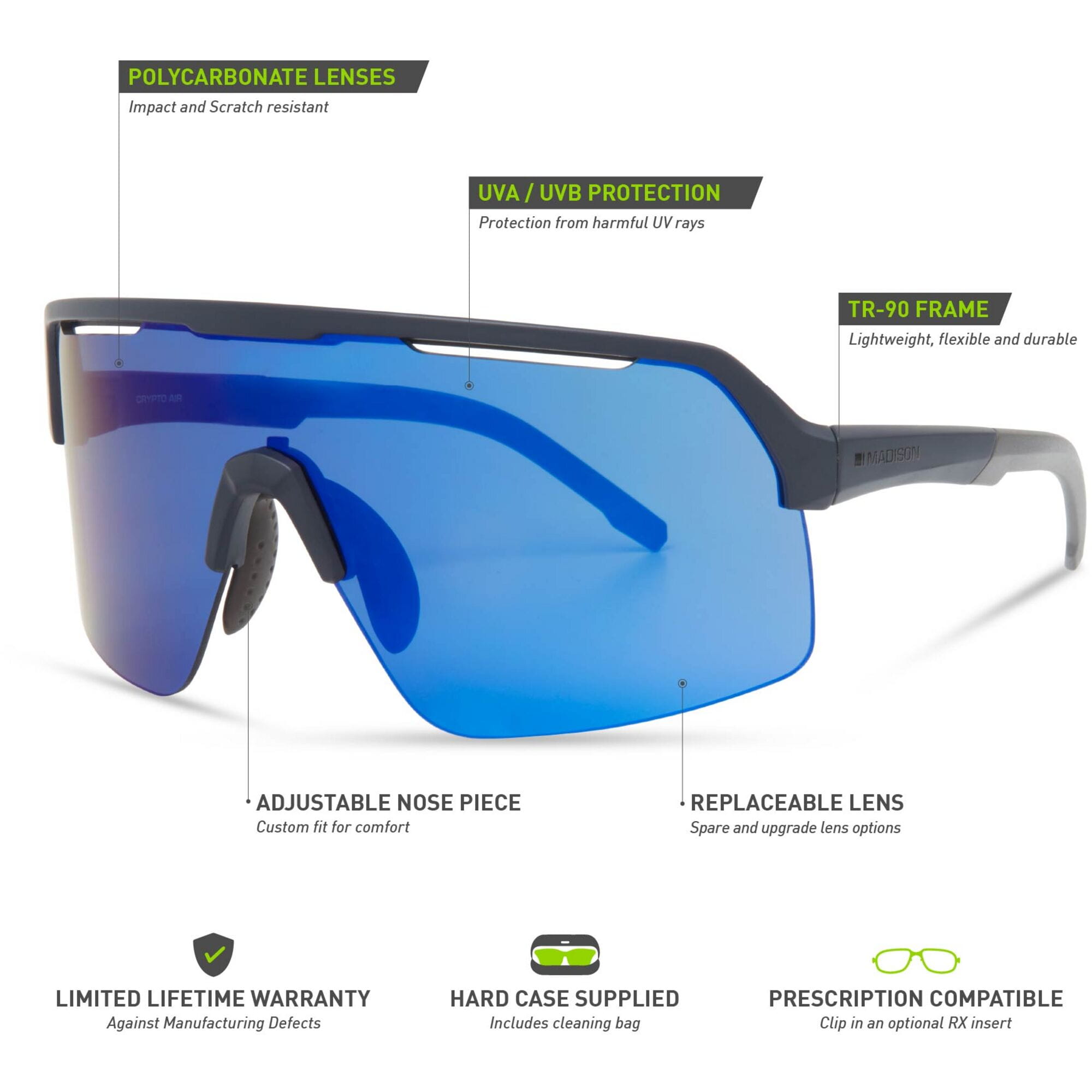 Madison Crypto Air Ink Navy Sunglasses 3 Lens Pack Details