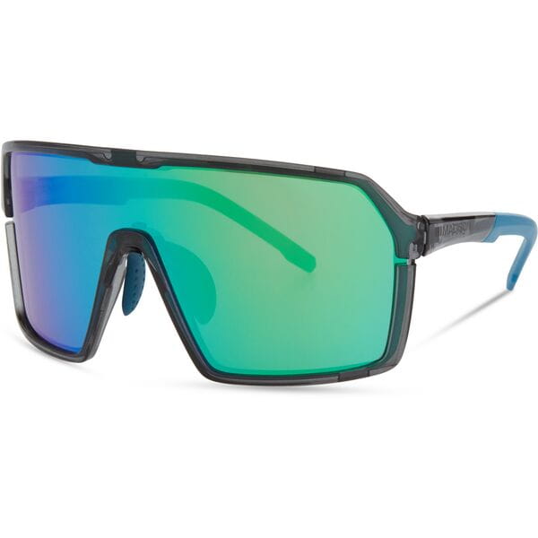 Madison Crypto Crystal Gloss Smoke Sunglasses Green Mirror Lens 
