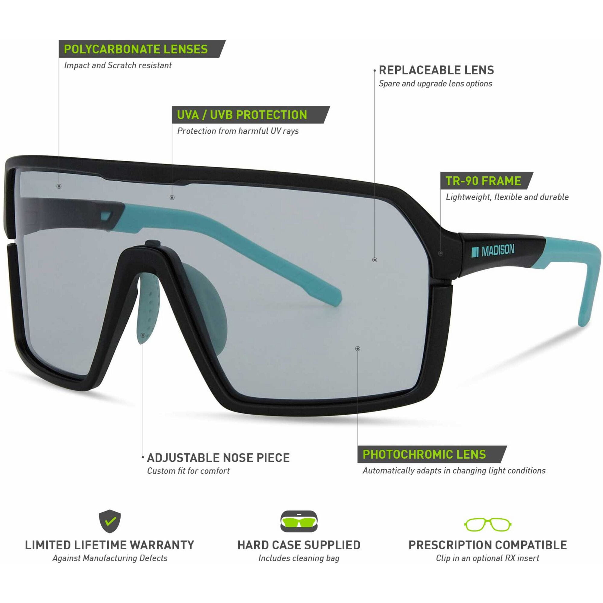 Madison Crypto Matt Black Sunglasses Photochromic Details