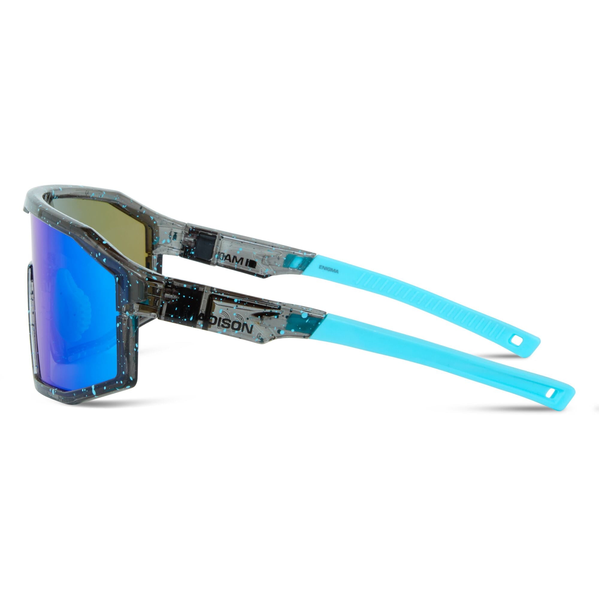 Madison Enigma Blue Black Splatter Sunglasses 3 Lens Pack Side