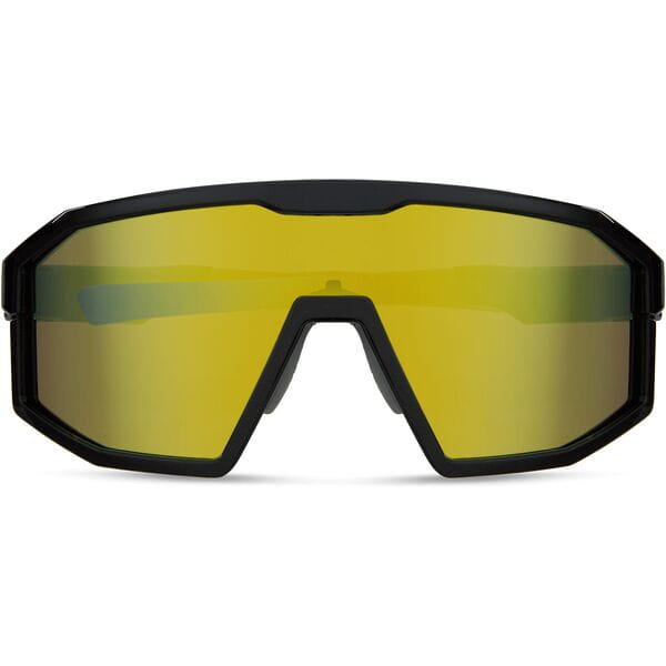 Madison Enigma Gloss Black Sunglasses Bronze Mirror Lens Arms Closed