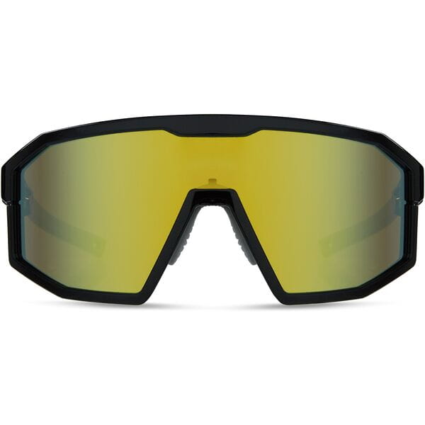 Madison Enigma Gloss Black Sunglasses Bronze Mirror Lens Front