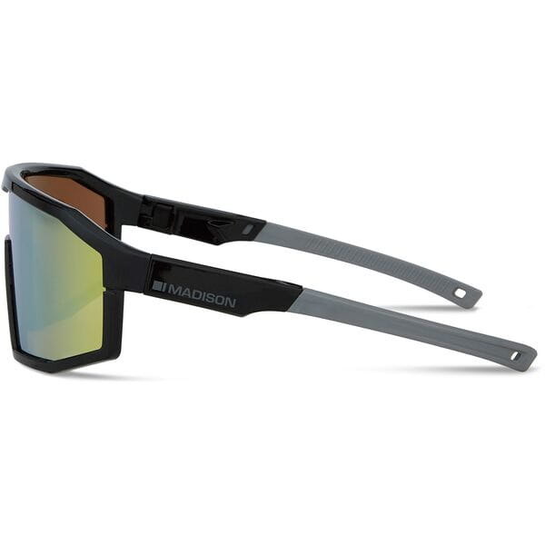 Madison Enigma Gloss Black Sunglasses Bronze Mirror Lens Side