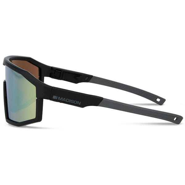 Madison Enigma Matt Black Sunglasses 3 Lens Pack Bronze Mirror Side