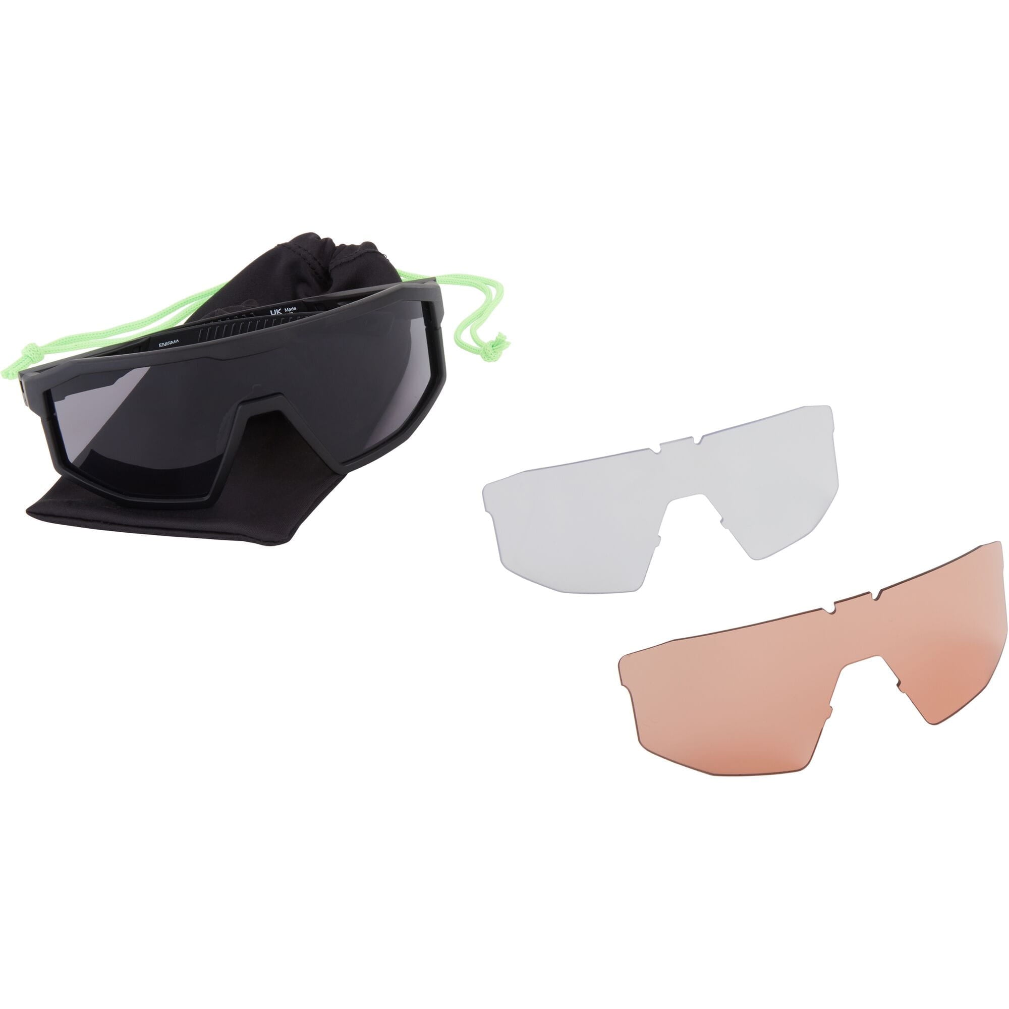 Madison Enigma Matt Black Sunglasses 3 Lens Pack Lenses