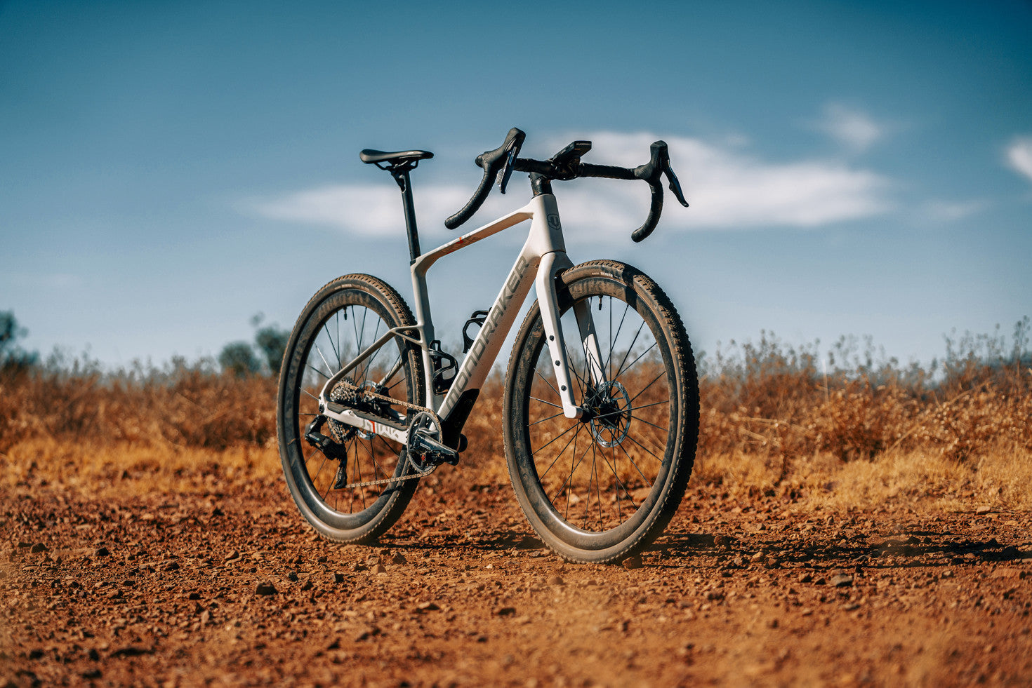 Mondraker Arid carbon gravel bikes on a gravel track