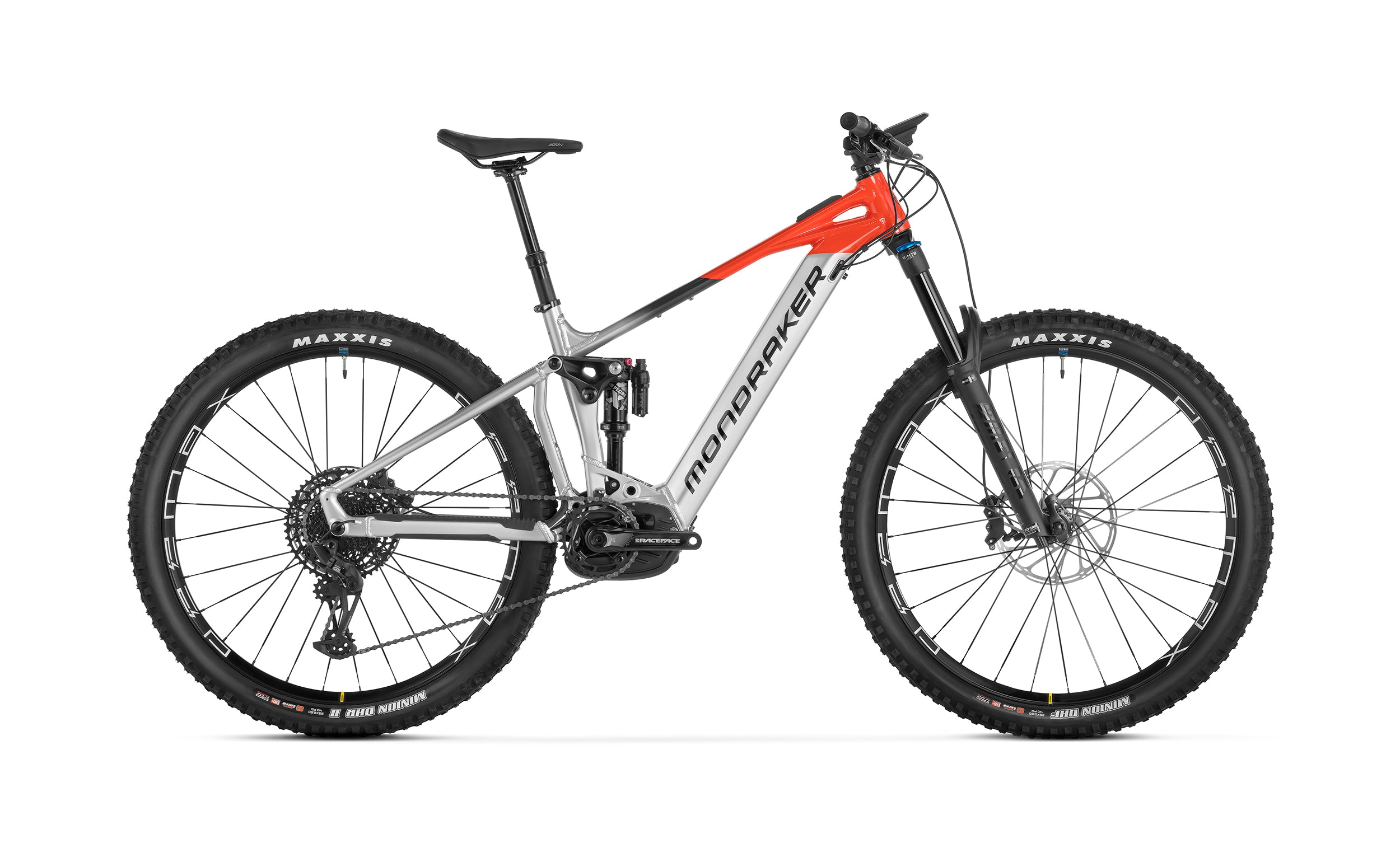 Mondraker crafty r ebike flame red side view