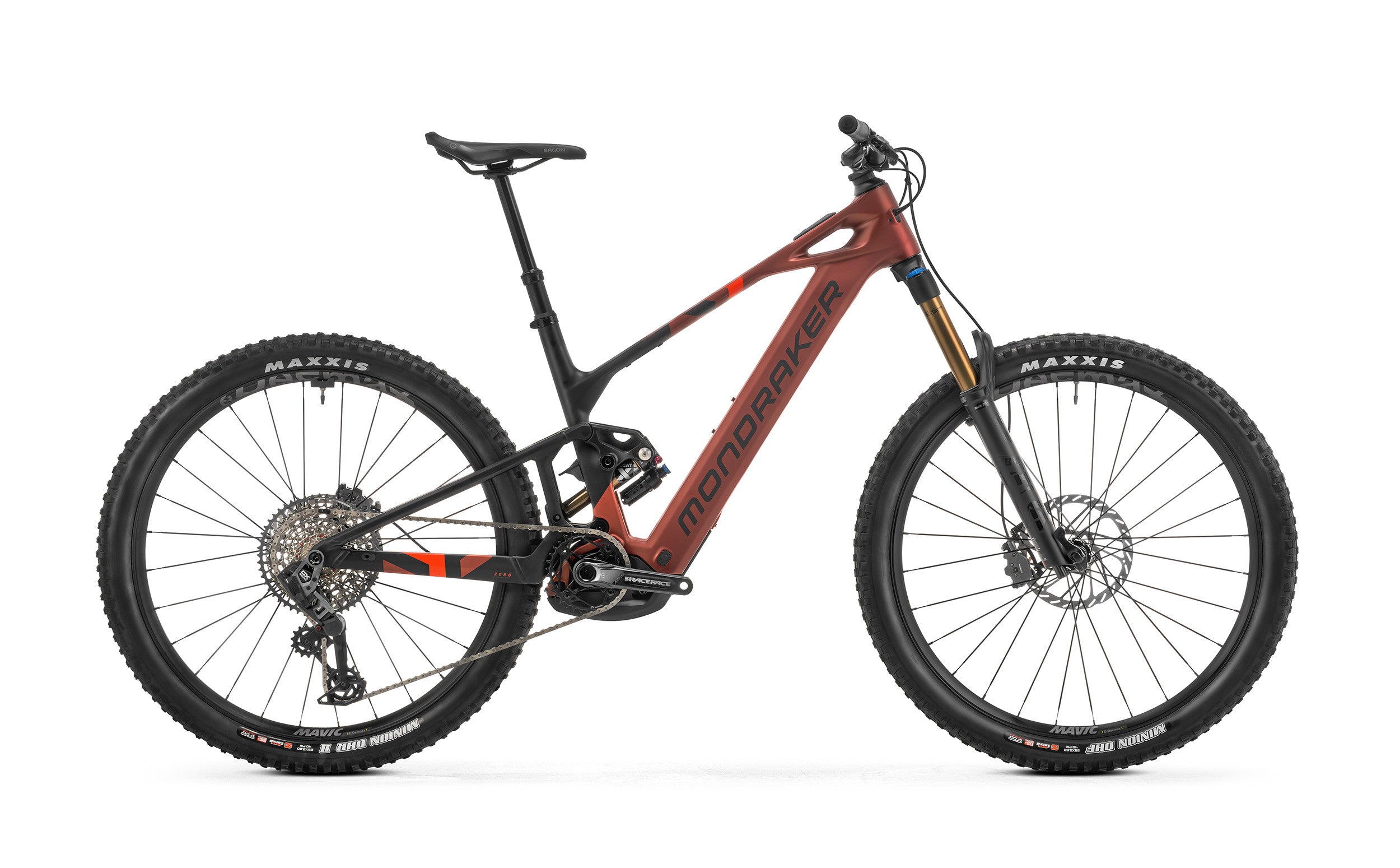 Mondraker crafty rr ebike earth red side view