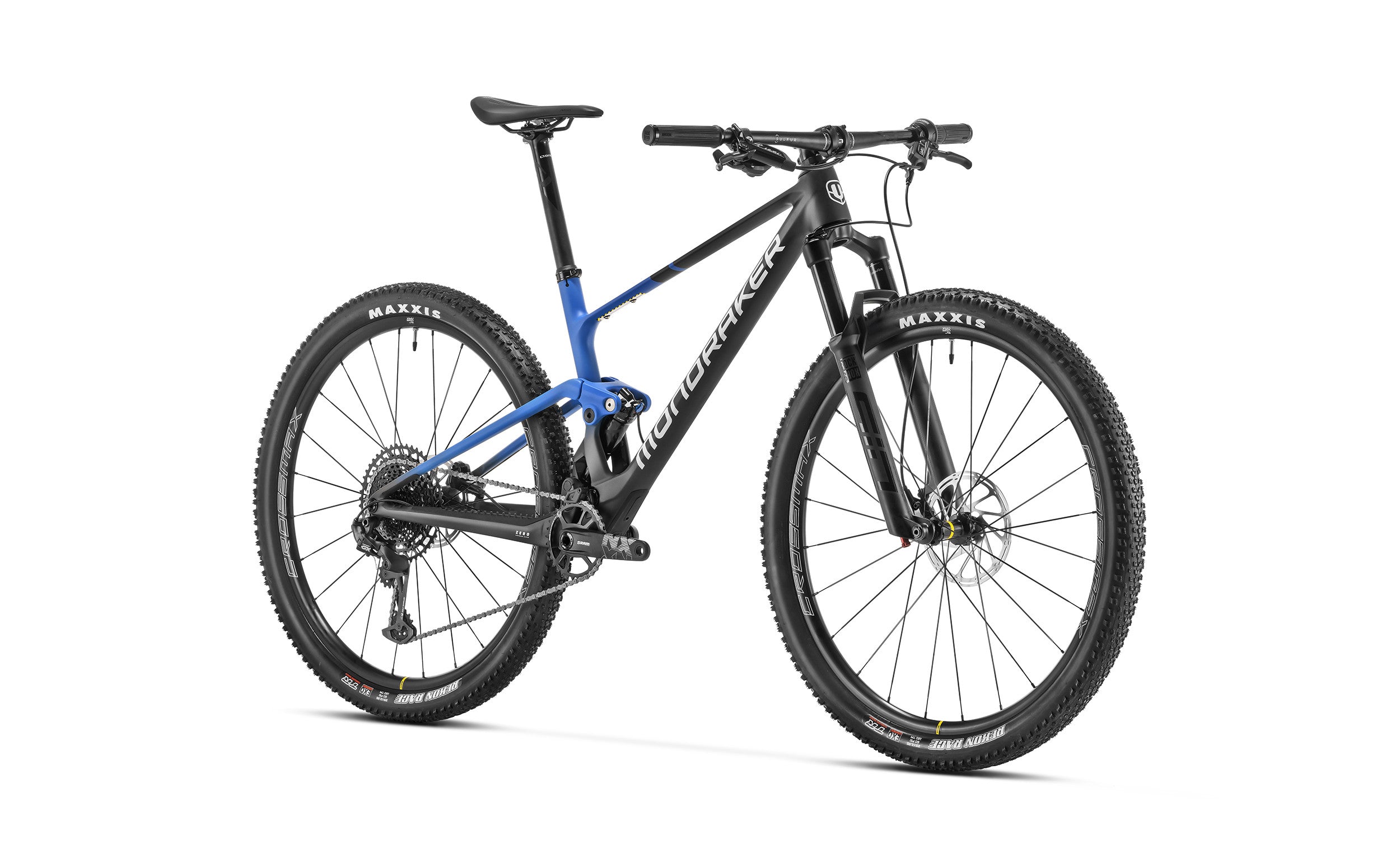 Mondraker F-podium xc bike blue front view