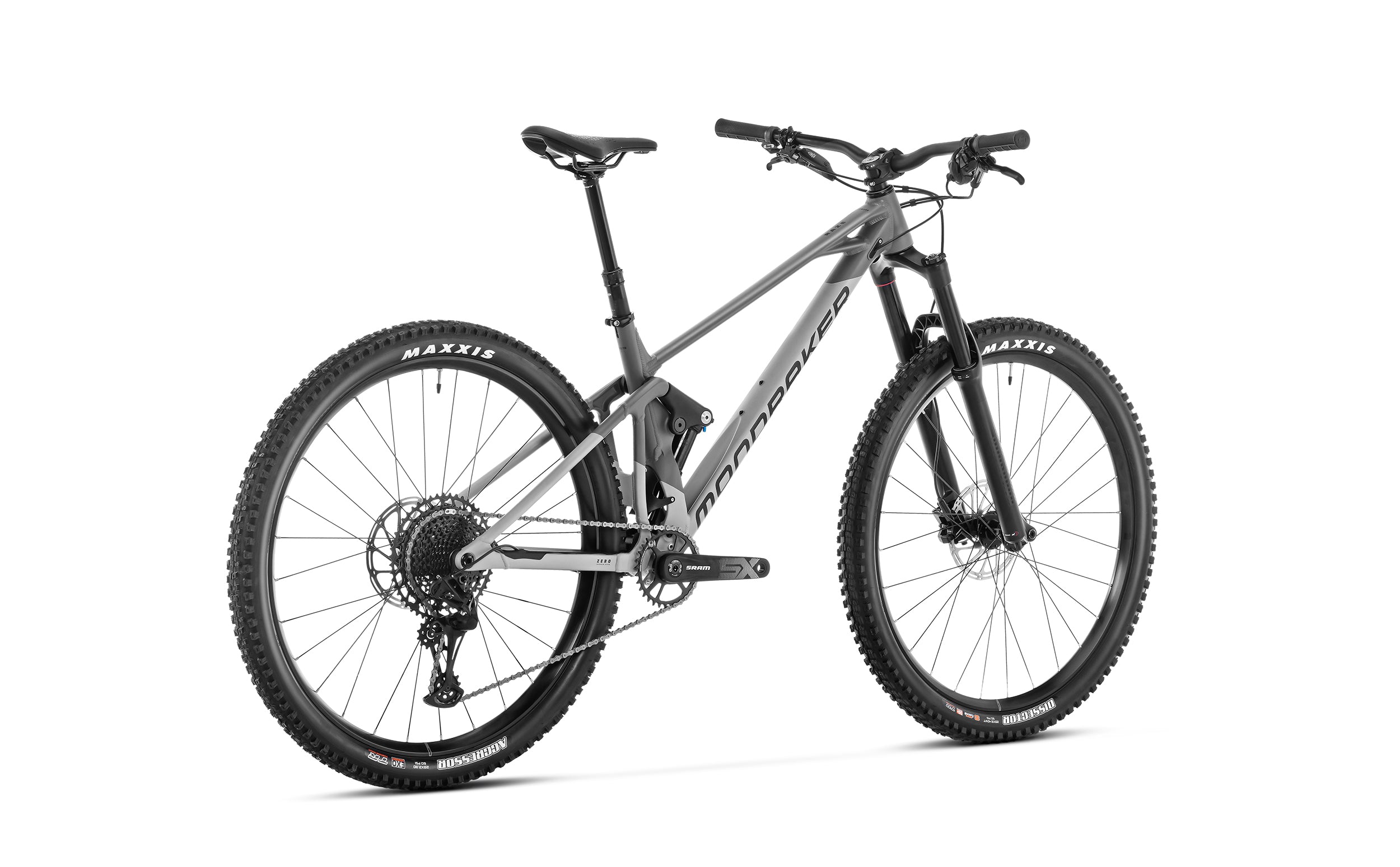 Mondraker Raze full suspension bike fog grey rear view