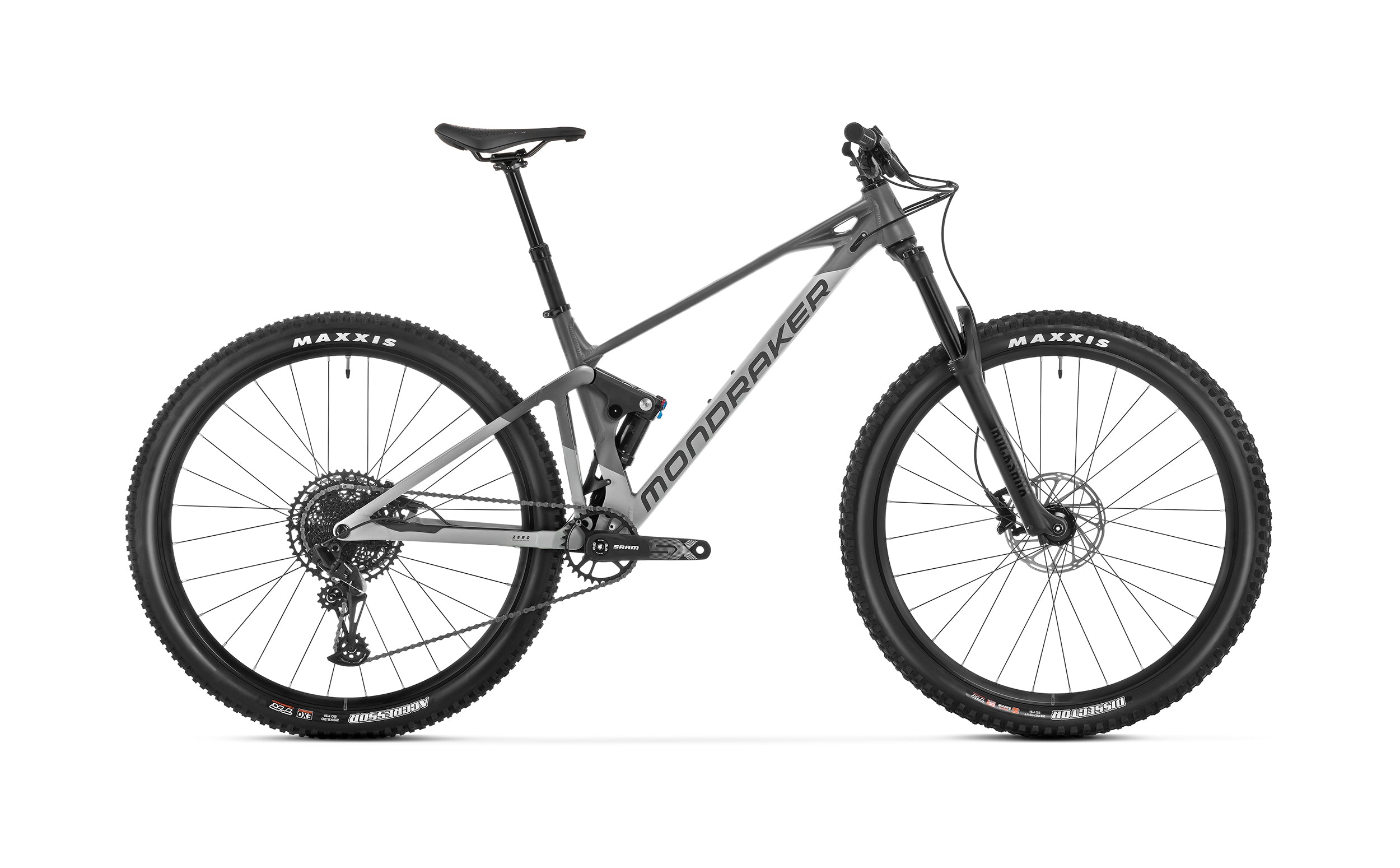 Mondraker Raze full suspension bike fog grey side view