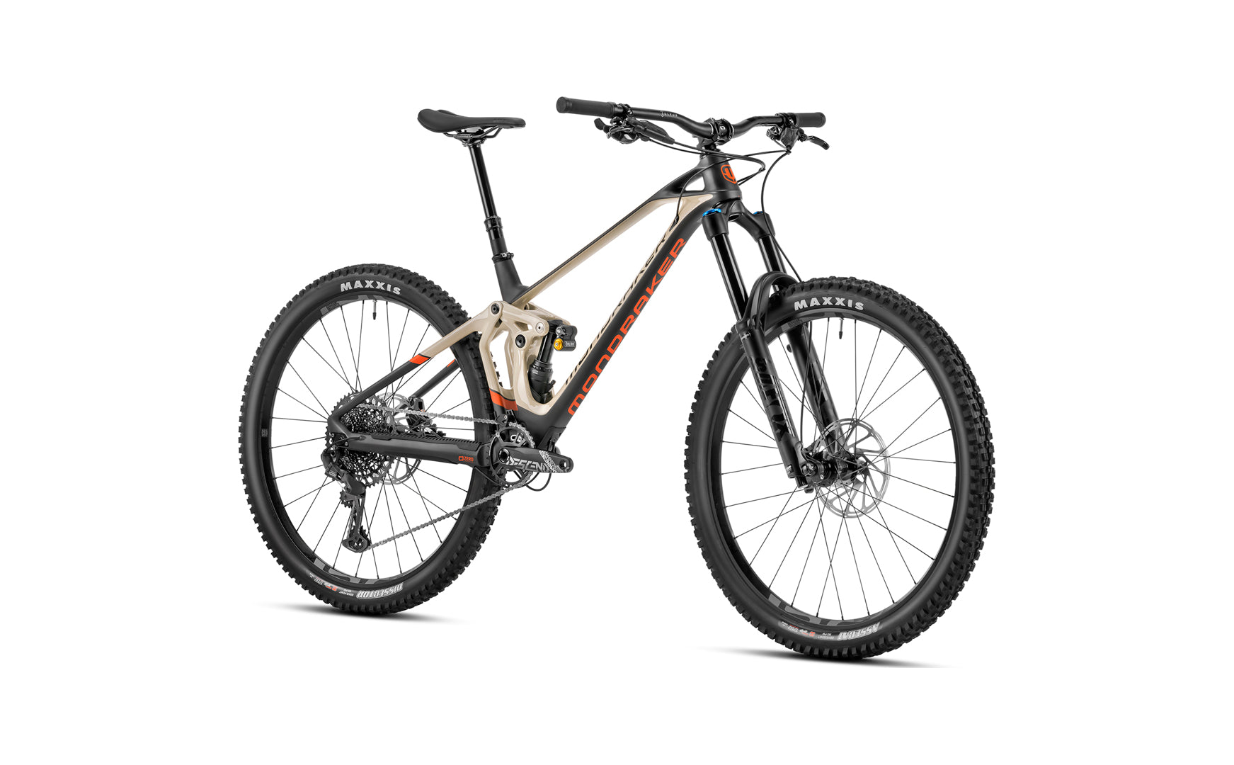 Mondraker superfoxy carbon r desert grey front view