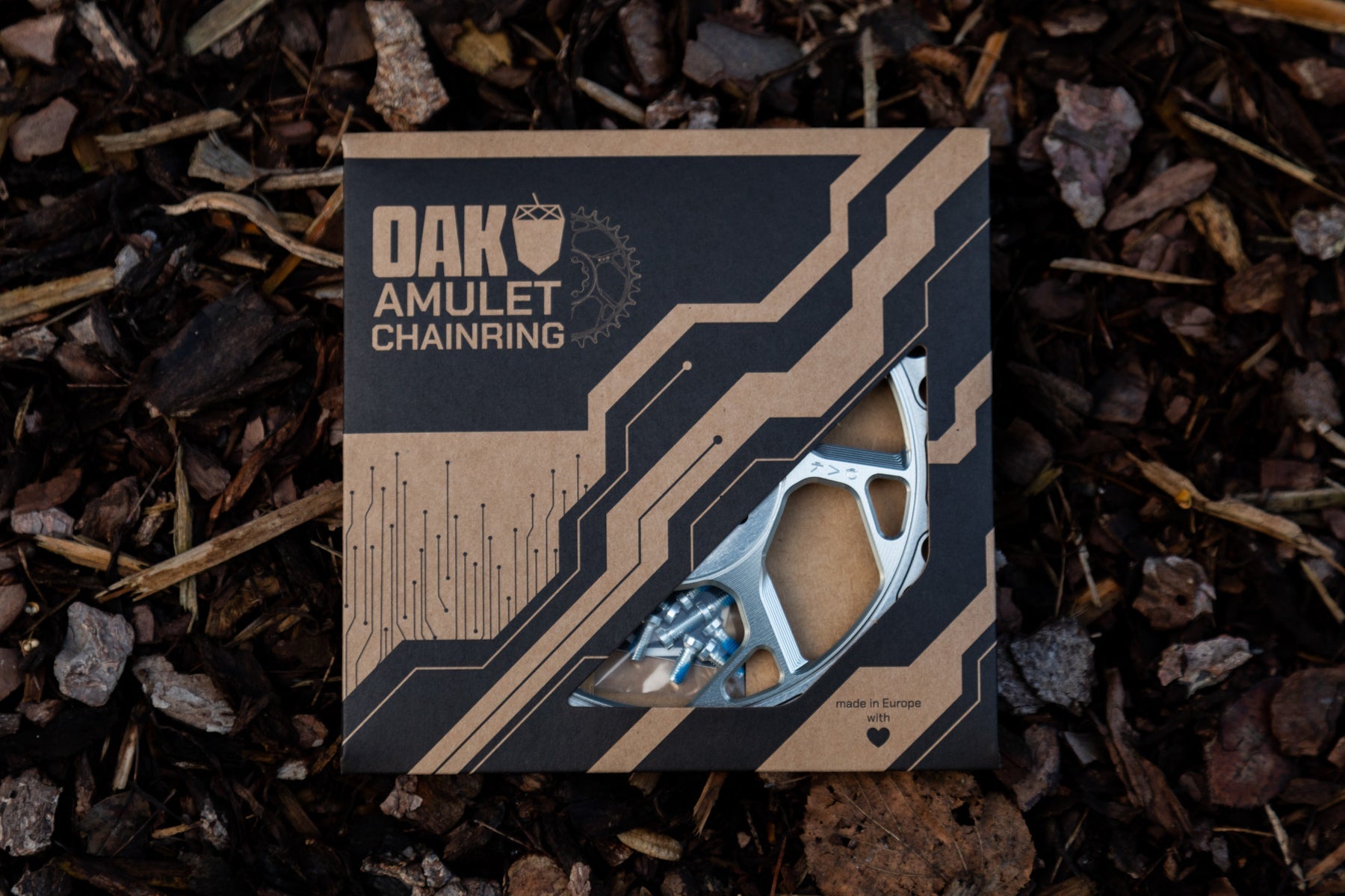 Oak Amulet Chainring In Packaging