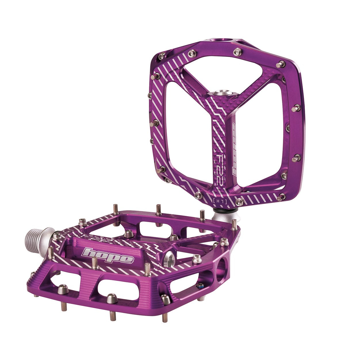 Hope F22 flat pedals purple